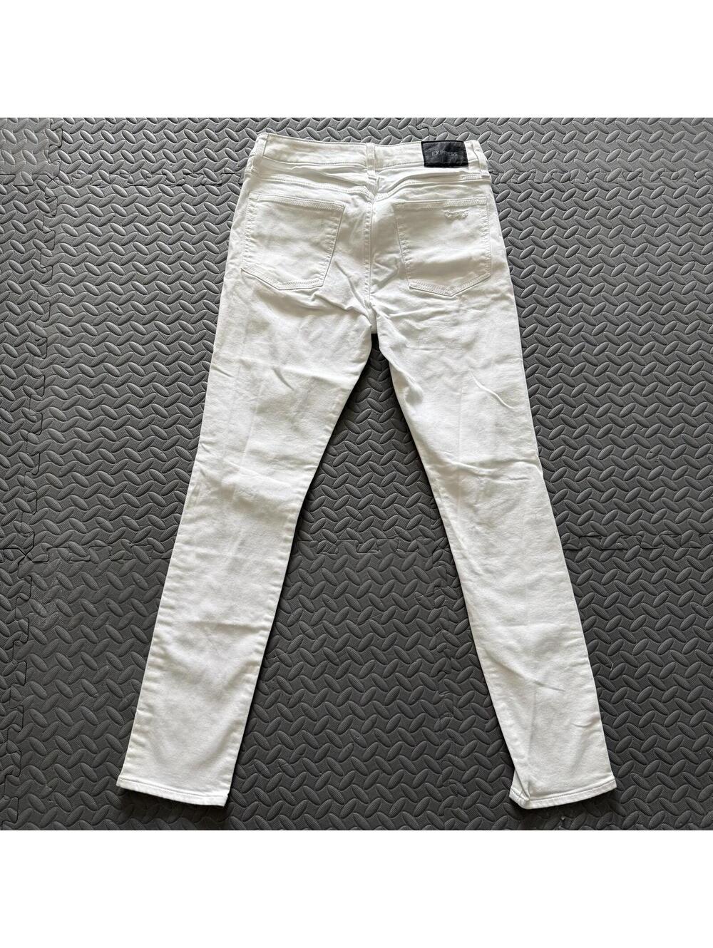Express Jeans Mens 30 x 32 White Denim Skinny Slim Fit